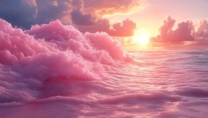 Pink Ocean Wave Sunset 4K Desktop Wallpaper Mobile Background