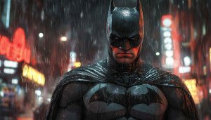 Batman Superhero 4K Wallpaper Gotham Rain Night City Background