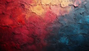 Textured Wall Art Wallpaper: Red, Gold, and Teal Desktop Background