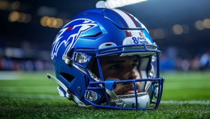 Buffalo Bills Helmet Close-Up 4K Wallpaper Mobile Background for Fans