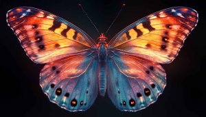Colorful Butterfly Wings Art 4K Desktop Background Free Mobile Wallpaper