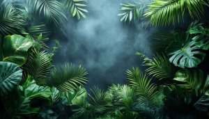 Tropical Jungle Leaves Background Wallpaper, Monstera Leaf Desktop Background