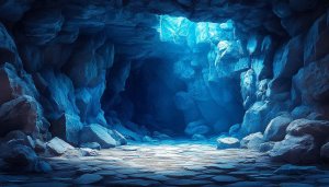 Cool Blue Cave Entrance 4K Desktop Background Mobile Wallpaper