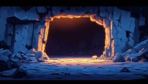 Glowing Cave Entrance Digital Art 4K Desktop Wallpaper Background