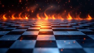 Fiery Chessboard 4K Desktop Background Hot Flame Mobile Wallpaper