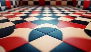 Abstract Checkered Red Blue Wallpaper, 4K Desktop Mobile Background