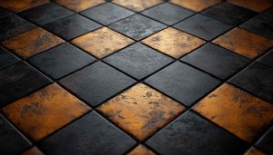 Abstract Black Gold Tile Texture 4K Desktop Background Wallpaper