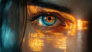 Futuristic Eye High-Tech Human Iris 4K Desktop Background Wallpaper