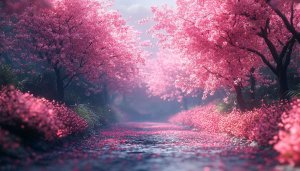 Pink Cherry Blossom Tree 4K Desktop Wallpaper Spring Season