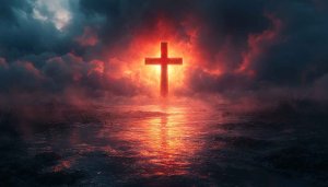 Religious Cross Symbol 4K Wallpaper, Glowing Christian Desktop Background