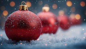 Sparkly Christmas Ornament Wallpaper - Red Festive Background for Desktop