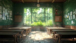 Old School Classroom Wallpaper, Vintage Education Desktop Background