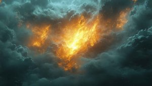 Epic Cloudscape with Fiery Light Mobile Wallpaper, 4K Desktop Background