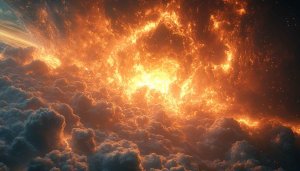 Fiery Sky 4K Desktop Wallpaper: Dramatic Cloudscape Mobile Background
