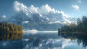 Snow Mountain Lake Reflection 4K Desktop Wallpaper Mobile Backgrounds