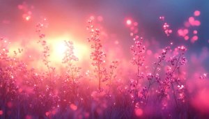 Pink Flowers Field Desktop Background, Romantic Floral Mobile Wallpaper