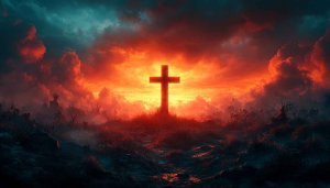 Dramatic Cross Silhouette Wallpaper - Free Christian Mobile Background