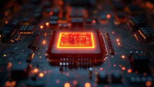 Glowing CPU Chip 4K Computer Desktop Background Technology Wallpaper