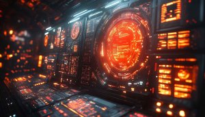 Futuristic Spaceship Control Room 4K Desktop Background Mobile Wallpaper