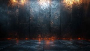 Industrial Black Metal Room 4K Desktop Wallpaper, Grunge Background