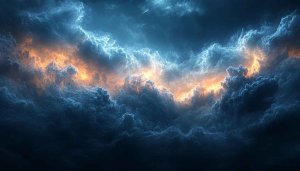 Dramatic Sky Clouds Glowing Wallpaper 4K Desktop Background Free