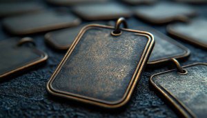 Aged Military Dog Tag Background, 4K Mobile Wallpaper, Metal Texture