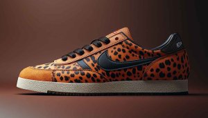 Nike Cortez Cheetah Print Sneaker Mobile Wallpaper Fashionable 4K Background