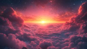 Dreamy Pink Sky Clouds 4K Desktop Background Mobile Wallpaper
