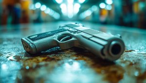 Silver Pistol Weapon 4K Wallpaper Gun Desktop Background Free