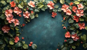 Floral Frame Aesthetic Desktop Background, Free Flower Mobile Wallpaper HD