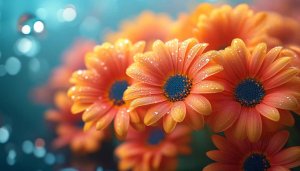 Orange Daisy Flowers 4K Desktop Background Mobile Wallpaper Free