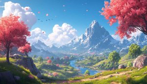 Lush Mountain Valley Scenery 4K Desktop Background Wallpaper