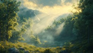 Lush Green Forest Meadow 4K Desktop Wallpaper Background