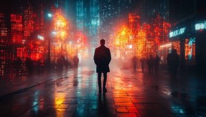 Cyberpunk Cityscape Rain Mobile Wallpaper Free 4K Desktop Background