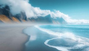 Scenic Beach Mountain Landscape Mobile Wallpaper, Free Desktop Backgrounds