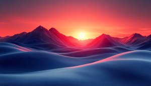 Fiery Sunset Mountain Landscape 4K Desktop Background Mobile Wallpaper