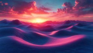 Pink Sunset Desert 4K Wallpaper for Desktop Mobile Background