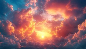 Fiery Sunset Clouds 4K Wallpaper for Desktop and Mobile