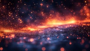 Fiery Glitter Galaxy Mobile Wallpaper, Abstract Space Art Background