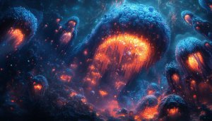 Abstract Nebula Cosmic Galaxy Glowing Background 4K Desktop Wallpaper