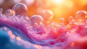 Abstract Bubbles 4K Wallpaper, Pink Orange Aesthetic Background, Free Mobile