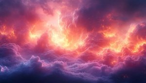 Dramatic Sky Clouds Wallpaper: Pink Orange Aesthetic Background for Desktop