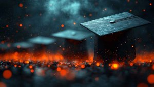 Graduation Cap Ceremony 4K Desktop Background Academic Achievement Wallpaper