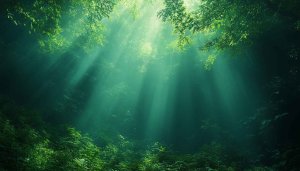 Enchanted Forest Sunlight Beams Mobile Wallpaper and Desktop Backgrounds