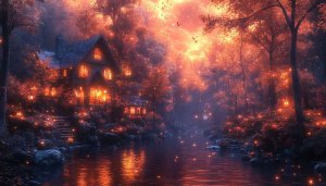 Enchanted Cottage Core Aesthetic 4K Desktop Background Mobile Wallpaper