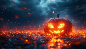 Spooky Halloween Pumpkin 4K Wallpaper | Desktop Mobile Background