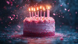Birthday Cake with Candles Mobile Wallpaper Happy Celebration Background