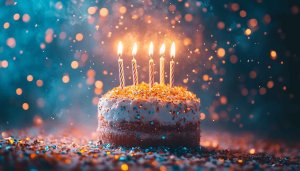 Birthday Cake Candles Celebration 4K Wallpaper for Desktop Mobile