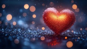 Sparkling Red Heart Love Valentine 4K Mobile Phone Wallpaper