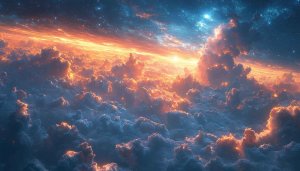 Dramatic Cloudscape Wallpaper, Orange Sunset Sky 4K Desktop Background